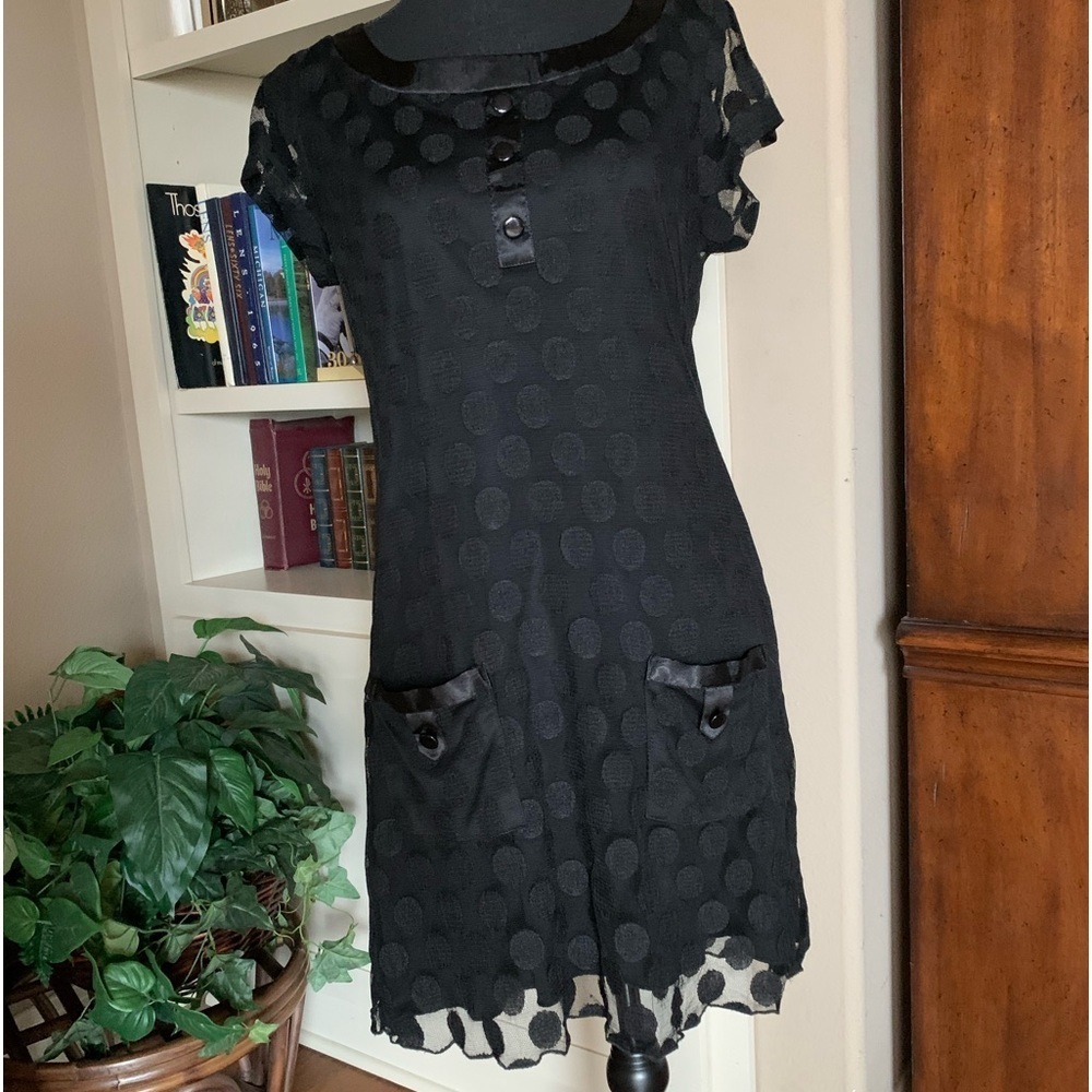 Enforce Studio Bohemian Black Polka‎ Dot Dress